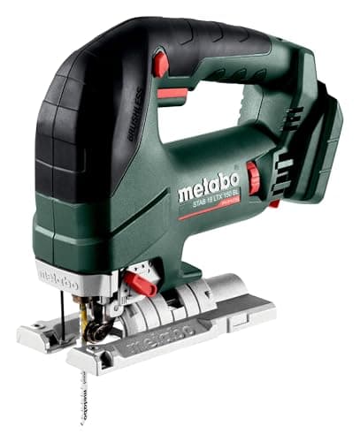 Image of metabo STAB 18 LTX 150 BL Cordless Jigsaw - 18 V, 150 mm Cutting Depth Wood - Brushless Motor, Pendulum Stroke, LED Light, Tool-Free Saw Blade Change, CAS Compatible, Precise & Powerful - Includes