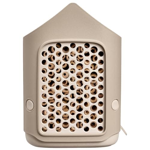 Image of Elho Cosy Insect Hotel 18cm - Insects and Bees Shelter - 100% Recycled Plastic - L17.6 x W18 x H23 cm - Beige/Mushroom Beige