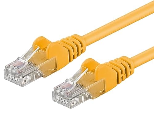 Image of PremiumCord Network cable, Ethernet, LAN & patch cable, Cat6, UTP, fast flexible and robust RJ45 cable, 1 Gbit/S, AWG 26/7, copper cable, 100% cu, yellow, 1.5 m