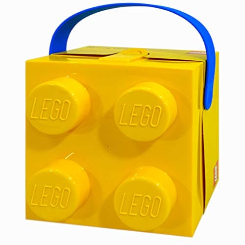 Image of LEGO Yellow Lunch Box with Blue Handle