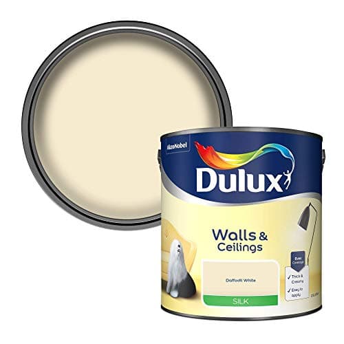 Image of Dulux Silk Emulsion Paint For Walls And Ceilings - Daffodil White 2.5 Litres