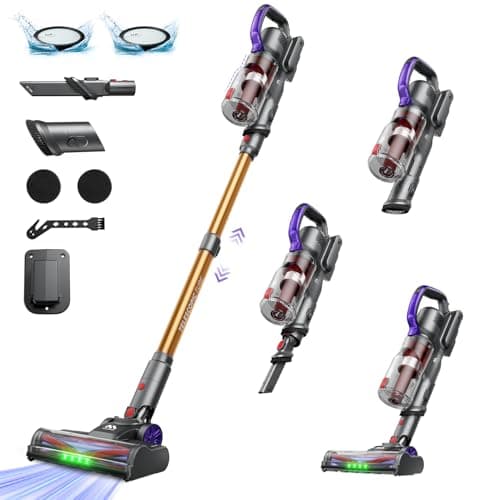 Image of AlloyMove Cordless Vacuum Cleaner, 45KPa/60Mins Vacuum Cleaners for Home, Rechargeable Vacuum Cordless, Anti-Tangle Wireless Vacumm for Pet Hair, A03