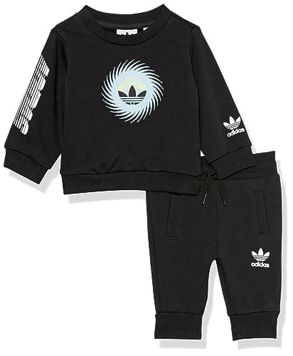 Image of adidas Originals Unisex Baby Graphics Crew Set, Black, 2 Years
