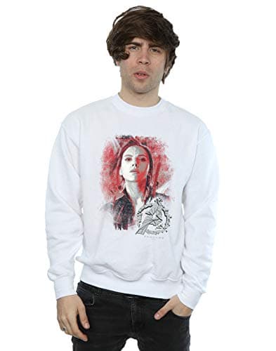 Image of Marvel Men's Avengers Endgame Black Widow Brushed Sweatshirt White Medium