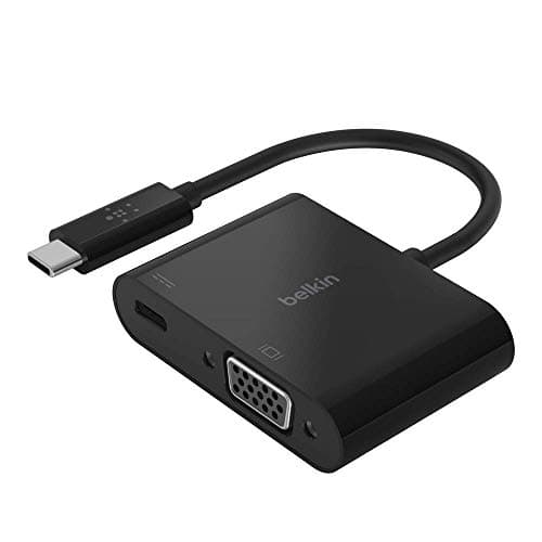 Image of Belkin USB-C to VGA Adapter + Charge (Supports HD 1080p Video Resolution, 60W Passthrough Power for Connected Devices) MacBook Pro VGA Adapter