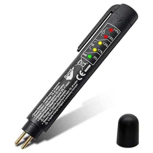 Image of AFIODA Automotive Brake Fluid Tester Pen, 5-in-1 DOT3 DOT4 DOT5 Brake Oil Tester, 5 LED Moisture Indicator, Universal Car Brake Fluid Tester with Light & Sound Alarm