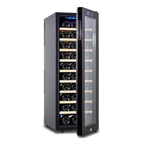 Image of TT-YEC Single Zone Wine Cellar, 10-18°C Digital Temperature Controlled Glass Door Refrigerator, Chip Cooling System, 18-30 Bottle Professional Wine Freezer, Home Bar Beverage Cooler,F