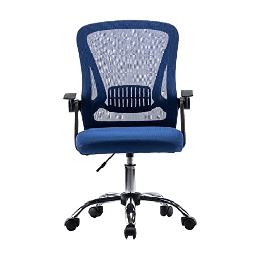 Image of Panana Guest Chair Mesh Back with Flip-up Armrest Visitor Chair Gas Lift Swivel Meeting Chair (Blue)