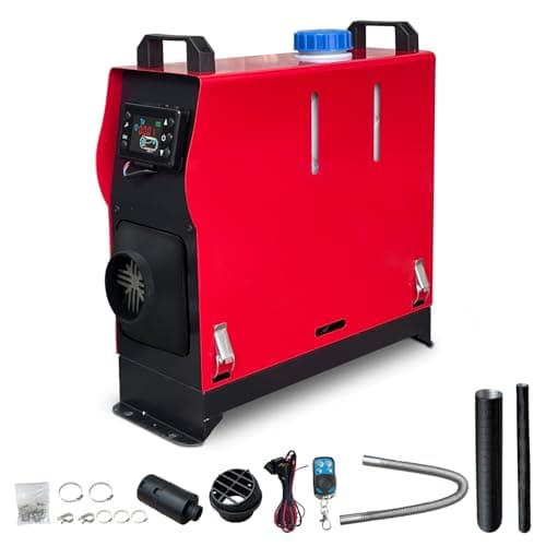 Image of Triclicks Diesel Air Heater 12V 5KW-8KW All In One Fast Heating Parking Night Diesel Heater with LCD Display Remote Control For Campervan Car Truck Boat RV (5KW Red Single Hole, All-in-one)