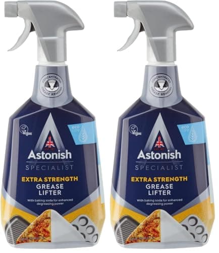 Image of Astonish Specialist Extra Strength Grease Lifter Spray, for De-Greasing Surfaces and Kitchen Appliances, Fast Acting Strong Formula, Contains Baking Soda, 750ml (Pack of 2)