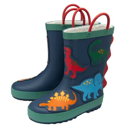 Image of NorthSole Kids Wellies Boys & Girls Childrens Rubber Wellington Boots - Dinosaurs - UK 7