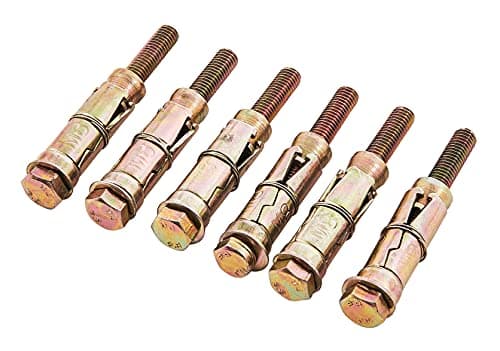 Image of Amtech – 6pc M8 x 75mm Expansion Bolts, Zinc Passivated Masonry & Concrete Anchors for Brick, Stone, Shelving, Chains & Outdoor Fixings, Heavy Duty Rawl Type Fixings