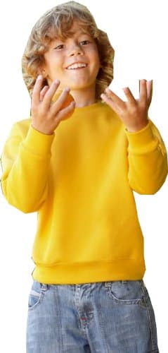 Image of Fruit of the Loom Childrens Set-In Sleeve Sweatshirt, Sunflower, 12-13