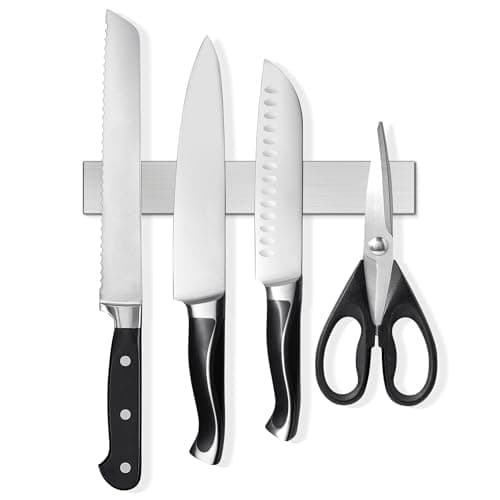 Image of SMART&COOL Magnetic Knife Holder for Wall - 25CM (10 Inch) Stainless Steel Magnetic Knife Strip Rack with Extra Strong Magnet for Knives, Kitchen Utensils and Tools