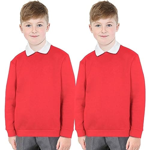 Image of A2Z 4 Kids Girls Boys Unisex Club Scouts School Uniform - UF Jumper Red 2 Pack 9-10