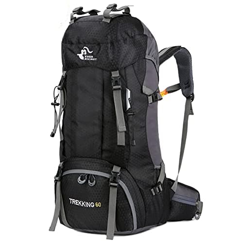 Image of Bseash 60L Waterproof Hiking Camping Backpack with Rain Cover, Lightweight Outdoor Sport Travel Daypack Rucksack for Climbing Skiing