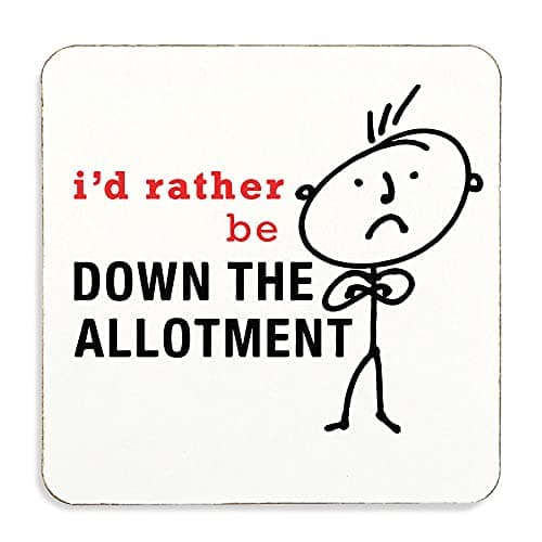 Image of 60 Second Makeover Limited Mens I'd Rather Be Down The Allotme Coaster Cork Back