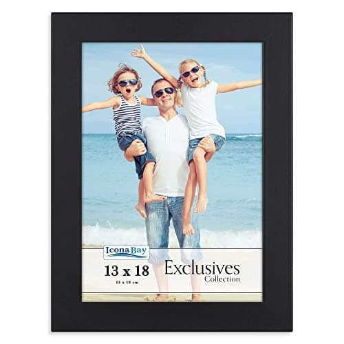 Image of Icona Bay - 13x18 cm Black Picture Frame - Sturdy Engineered Wood Photo Frame - Sleek Design, Table Top or Wall Mount - Exclusives Collection