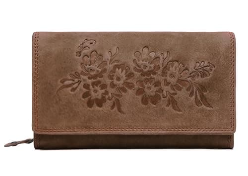 Image of J. Wilson London Women's Luxury Wallet – Premium Leather, RFID Protection, Multiple Compartments, Secure Zip Pocket (Tan)