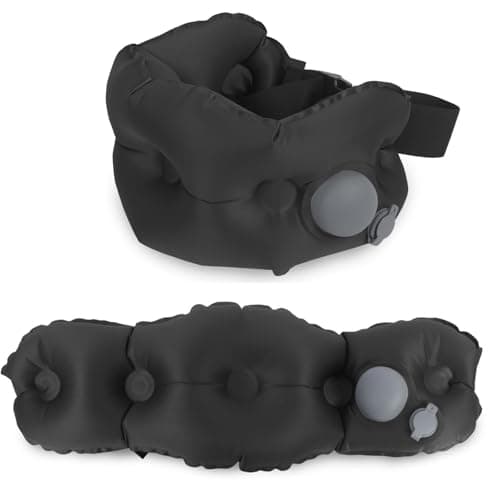 Image of Guerity Inflatable Lumbar Pillow for Airplane Travel, Lumbar Support Pillow Inflatable Travel Pillows, Back support Pillow Lumbar Support Cushion for Office Chair Car (Black)
