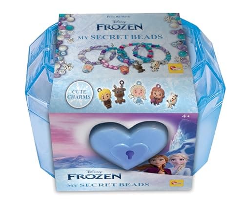 Image of Lisciani - FROZEN: My secret Beads - Jewellery Creation Kit for Kids from 3 Years - Case with Lock and Key - Colourful Beads and Frozen Charms - Make Bracelets and Necklaces