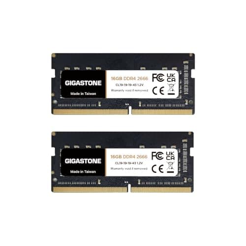 Image of 【DDR4 RAM Laptop Only】GIGASTONE 32GB Kit (2x16GB) DDR4 2666MHz (2400MHz or 2133MHz) PC4-21300 (PC4-19200/17000) CL19 1.2V SODIMM 260 Pin Unbuffered Non ECC High Performance Notebook Memory Upgrade