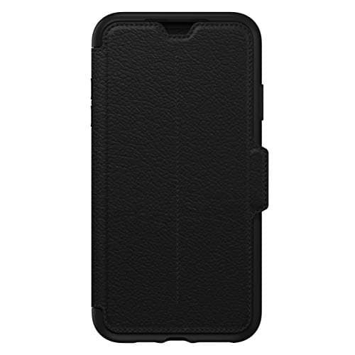 Image of OtterBox Strada Case for iPhone Xs Max, Shockproof, Drop proof, Premium Leather Protective Folio with Two Card Holders, 3x Tested to Military Standard, Black