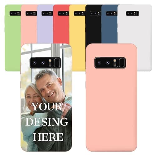 Image of Naispanda Personalised Photo Phone Case Compatible with Samsung Galaxy NOTE 8, Design Your Own Phone Cover with Photo/Picture/Text Custom Liquid Silicone Shockproof Soft Anti-Scratch Phone Cases