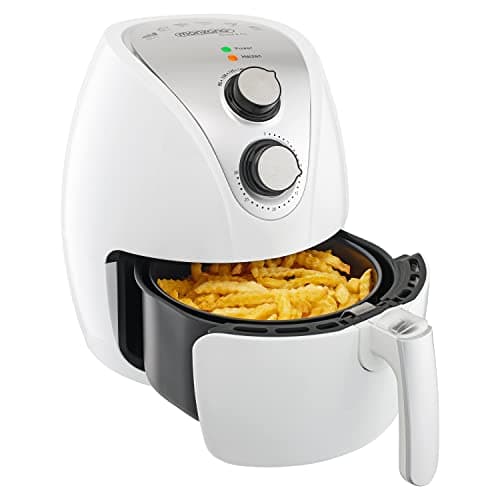Image of MONZANA® 3.6 Litre Airfryer with Dial Controls | 3.6L Capacity | Adjustable Temperature and Timer Settings | 1500W Hot Air Fryer | Healthy Low Fat Cooking Kitchen Appliance White