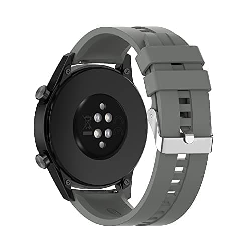 Image of Silicone Sports Gym Watch Strap for Huawei Watch 3/3 Pro/GT2 Pro/GT2e/GT2/GT 46mm/Galaxy Watch 3 45mm/46mm/Gear S3/Ticwatch Pro 3, 22mm (Grey)