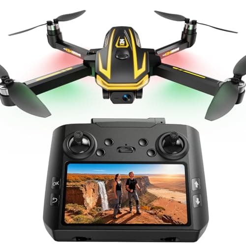 Image of K24 Drones with Camera Eis 4K professional for Adults,4.5" Screen on Controller,2 Pcs Batteries,Optical Flow Positioning,Headless Motor,RC Quadcopter Toy Birthday Gifts for Beginners Men,Under 249g,C0