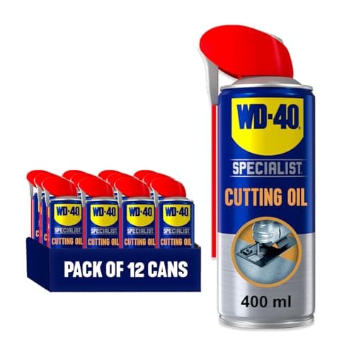 Image of WD-40 Specialist Cutting Oil 400ml, 12-Pack, Metal Cutting and Drilling Fluid, Extreme Pressure Lubricant for Stainless Steel, Reduces Heat and Extends Tool Life, Smart Straw 360 Spray
