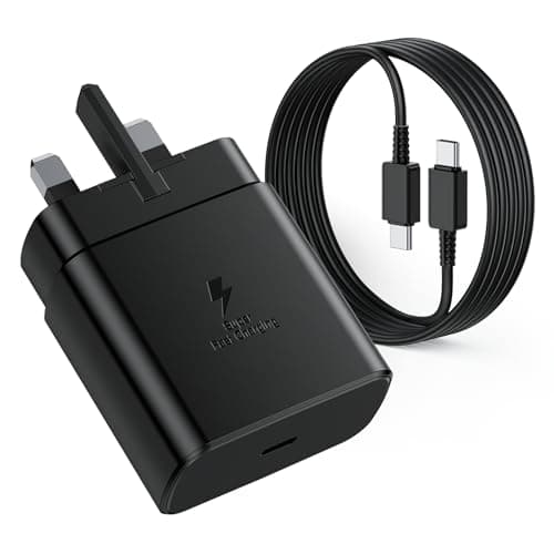 Image of 45W Samsung Fast Charger Plug USBC and Cable 2M for Galaxy S26 S25 Ultra S24 S23 S22 S21 FE A17 A16 A15 A22 A25 A26 A32 A33 A34 A35 A36 A53 A54 A55 A56, Samsung USB C Charger Plug UK Type C Charger