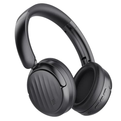 Image of MMWOWARTS Bluetooth Headphones with Active Noise Cancelling (ANC), Wireless Over Ear Bluetooth Headsets with 35H Playtime, HiFi Stereo Foldable Headphones with Foam Ear Cups for Sports, Travel, Black