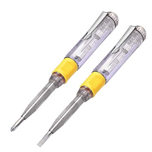Image of Eightwood Pen Electric Tester Voltage Detector Mains Screwdriver 2pcs Dual-purpose Screwdriver 100-500V Electrical Pen Tester 220v Voltage Slotted Electrify tool