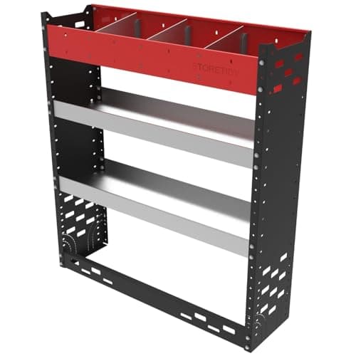 Image of Autorack Products UK Made Heavy Duty Van Racking Shelving Unit – Modular Steel Trade Van Storage Rack – Adjustable Shelves – Single Expansion Unit