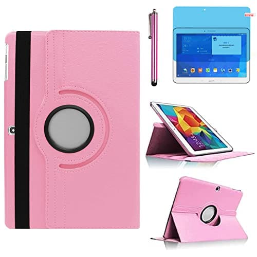 Image of Case for Samsung Galaxy Tab S3 9.7 inch 2017 (SM-T820 SM-T825 SM-T827),360 Degree Rotating Stand Case Smart Full Protective Cover,with Stylus Pen,Screen Film (Pink)