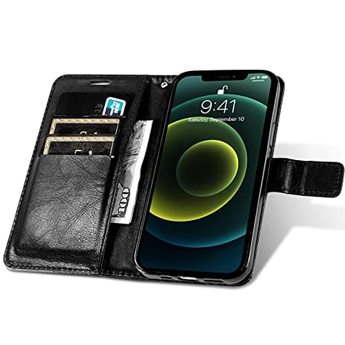Image of Rfvzubemok Compatible with Huawei Nova 11 Pro/Nova 11 Ultra Cover,Flip Kickstand Card Slot Wallet Protector Black