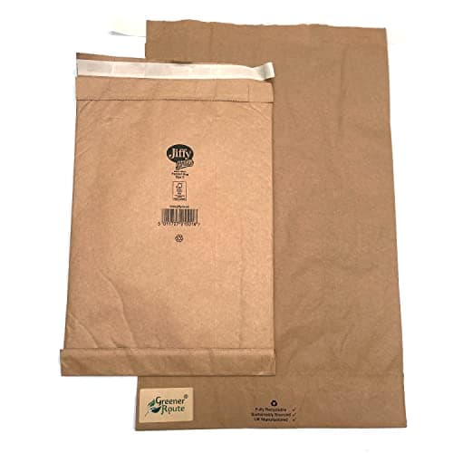 Image of 20X Jiffy Green Padded Bags Size 5-245x381 mm (9.75 x 15 in) -Greener Route Eco-Friendly Packaging and Packing - Plastic Free, Recyclable, Biodegradable, compostable (20)