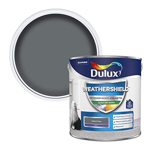 Image of Dulux Weather Shield Quick Dry Satin Paint, 2.5 L - Gallant Grey