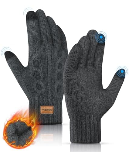 Image of FORVEVO Thermal Gloves Men & Women, Winter Warm Touch Screen Gloves for Work Running Driving Walking with Soft Lining - Dark Grey