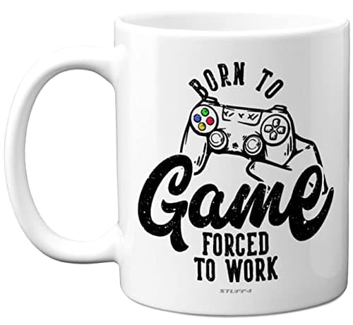 Image of Stuff4 Born to Game - Dishwasher Safe Coffee Mugs Cup, Birthday Gifts for Boys or Girls, Retro Video Game, Novelty Mug, Gaming Gifts for Him or Her