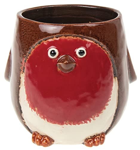 Image of Shudehill Giftware Village Pottery Indoor Outdoor Robin Planter Red (Small)