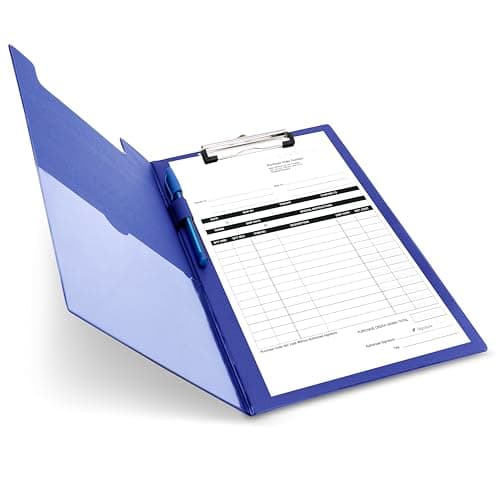Image of Rapesco VFDCB0L3 Foldover Clipboard with Pocket, A4+, Blue