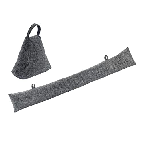 Image of Nicola Spring Draught Excluder - 78.5cm - Triangle - Pack of 2 - Herringbone Indoor Decorative Wind Stopper Home Interior Air Strip Wind Seal Window Draft Snake Sound Blocker for Home, Office Doors