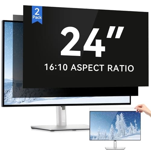 Image of IPROKKO [2 Pack 24 Inch Computer Privacy Screen Filter, Removable Anti Glare Blue Light Scratch Protector Film for 24inch Computer 16:10 Widescreen Monitor, Anti Spy Security Protector Shield