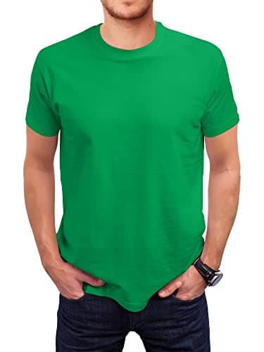 Image of Love My Fashions Men's Round Neck Short Sleeves Plain T-Shirt Kelly Green