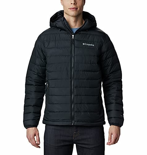 Image of Columbia Men's Powder Lite Hooded Jacket, Hooded Puffer Jacket, Black, Size S