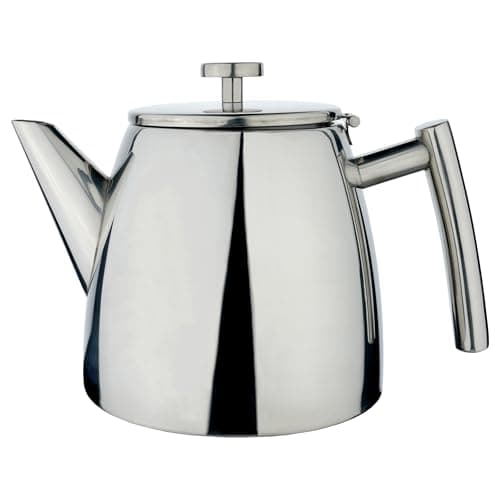 Image of Grunwerg Cafe Stal Double wall teapot, Mirror Finish, 1200ml / 1.2L
