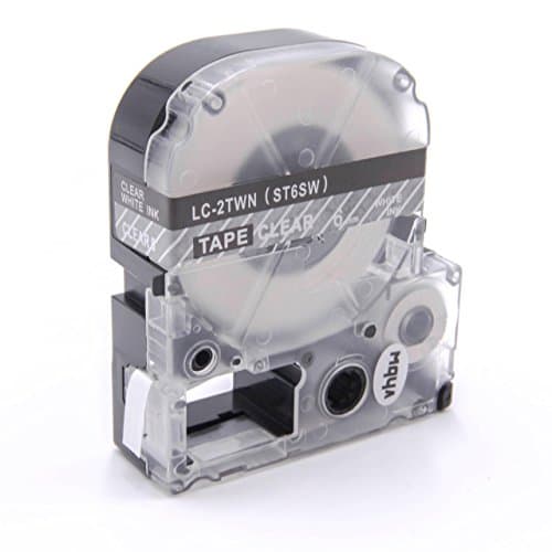Image of vhbw Label Tape Compatible with Epson LabelWorks LW-1000P, LW-600P Label Printer 8m x 6 mm, White on Transparent